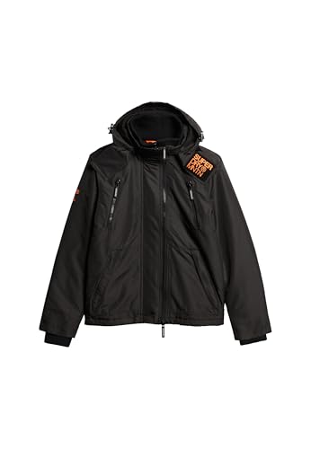 Superdry Herren Mountain Windjacke mit Kapuze Schwarz L