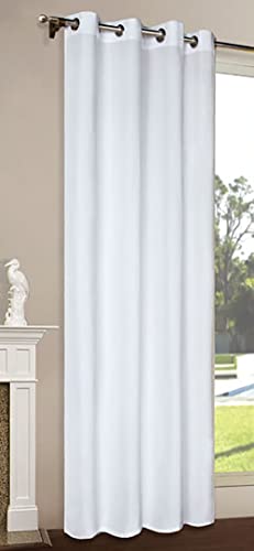 Vorhang Blickdicht Schal, Matte unifarbene Gardine mit Ösen. Material aus Microsatin Micofaser-Gewebe. HxB 225x140, Weiß, 20405