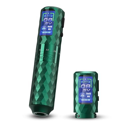 INKin Tattoo Maschine Set, Tätowiermaschine mit 6 Hublänge 2.5mm-4.8mm und Große OLED Digitalanzeige, Tattoo Set mit Tattoomaschine 2Pcs 1600mAh Batterien für Tattoo Anfänger und Künstle- Soultats Pro