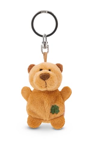 NICI Schlüsselanhänger Bär beige mit Kleeblatt 5cm
