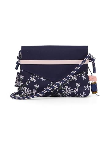 Satch Clutch kleine Umhängetasche Schminktasche mit Kordelzug und Spiegel für Teenager Bloomy Breeze - Dunkelblau