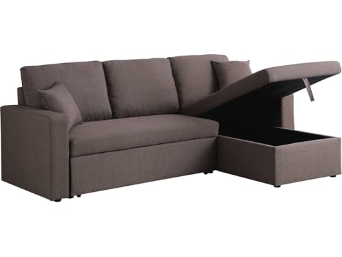 habitat et jardin Ecksofa reversibel mit Schlaffunktion und Stauraum Alain - 3-Sitzer - Taupe