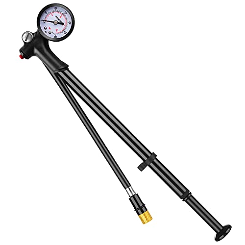 Diyife Federgabel Dämpferpumpe mit Manometer, [300 PSI] Hochdruck Tragbare Gabelpumpe, Mini Fahrradpumpe für Federgabel & Heckfederung, MTB, Fahrrad, Rollstuhl, Schrader/Presta