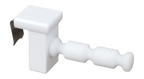 4x Fensterhaken/Dekohaken mit Distanzhalter Weiß - ideal für Fenster- oder Weihnachtsdekoration, jetzt mit verbessertem Universalklipp für Fensterdicke 10-27mm