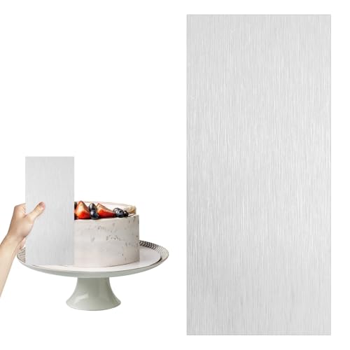 TNSLAND Kuchenschaber Silber aus Edelstahl Tortenglätter Tortenspachtel Kuchenschaber Torten Schaber Zubehör Küchenschaber Cake Scraper Spatel Küche Backen Kuchen für Kuchen Buttercreme DIY Werkzeug