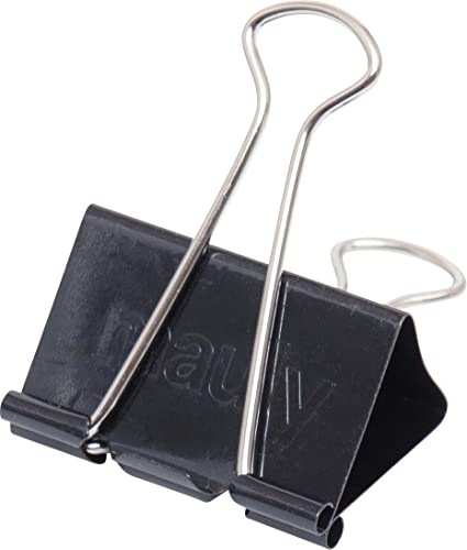 MAUL original mauly Klemmer (12 Stück) 19 mm | Befestigung mit 7 mm zum Klemmen von bis zu 70 Blatt Papier | vielseitig einsetzbar im Büro, als Küchen Gadgets und im Haushalt | Schwarz