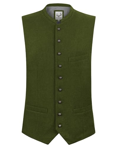 Stockerpoint Herren Trachtenweste Devito | Größen 44-60 | Traditionelle & hochwertige Weste mit verstellbarem Riegel I Perfekt für Trachten & Festlichkeiten