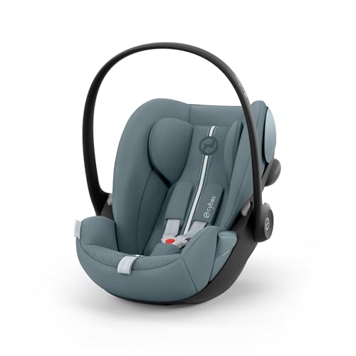 CYBEX Gold Babyschale Cloud G i-Size Plus, Inkl. Neugeboreneneinlage, Ab Geburt bis ca. 24 Monate, Für Kinder ab 40 cm bis 87 cm, Max. 13 kg, Stormy Blue