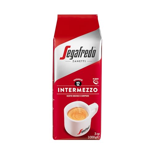 Segafredo Zanetti Intermezzo Kaffeebohnen (1 kg) - Geeignet für Mokka - Le Classiche Line, Dunkel geröstete Kaffeebohnen, kräftiger und vollmundiger Geschmack