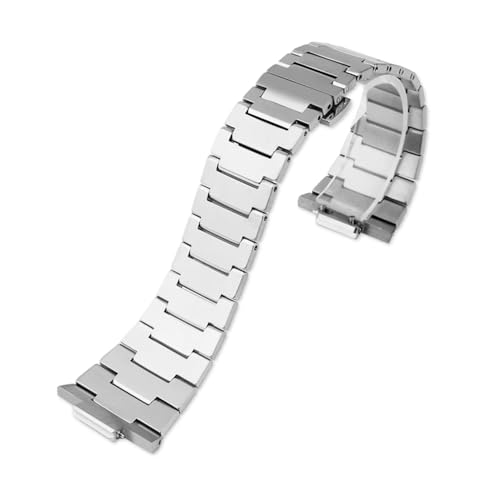 Schnellverschluss-Uhrenarmband für Tissot PRX Armbandersatz, Edelstahlarmband und Schmetterlingsverschluss Kompatibel mit Tissot PRX 40mm Uhrenserie, Eine Größe, Edelstahl, Kein Edelstein