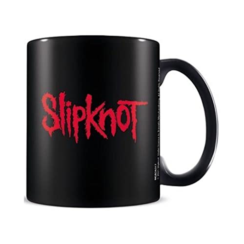 Pyramid International Slipknot Logo Kaffeetasse, 315 ml, Schwarz, Keramik oder Porzellan, Tasse mit Griff, Rund, Isoliert, Spülmaschinenfest, 1 Stück