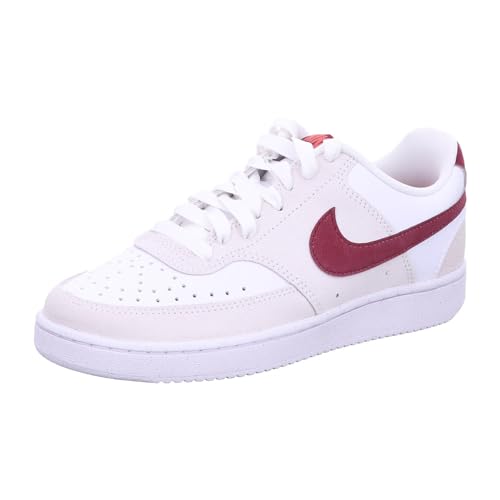 Nike Damen W Court Vision Lo Low Top Schuhe, White/Team Red-Adobe-Dragon Red, 39 EU