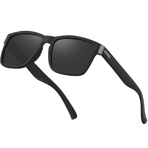 Perkanion Sonnenbrille Herren Polarisiert Sonnen Brille für Männer mit UV400 Schwarz Sunglasses Men Polarisationsbrille Angeln Polar View Polbrille Autofahren