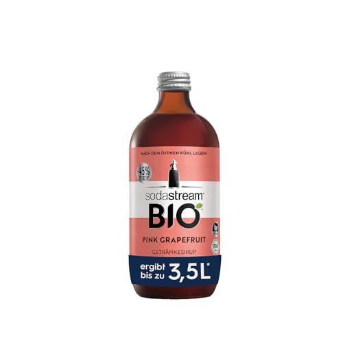 SodaStream BIO-Sirup Pink Grapefruit, 1x Flasche ergibt 3,5 Liter Fertiggetränk, Sekundenschnell zubereitet und immer frisch, 500 ml