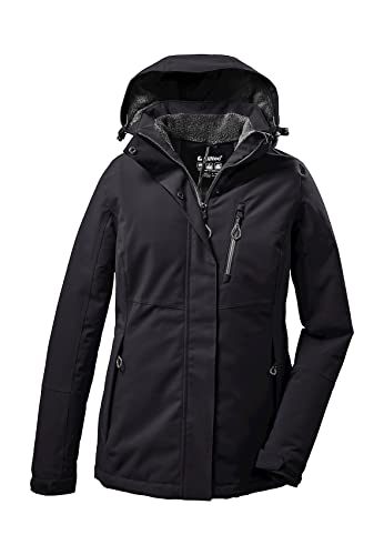 Killtec Damen Outdoorjacke Funktionsjacke mit abzippbarer Kapuze KOW 140 WMN Jckt wasserdicht, Winddicht, atmungsaktiv 00200-schwarz 48