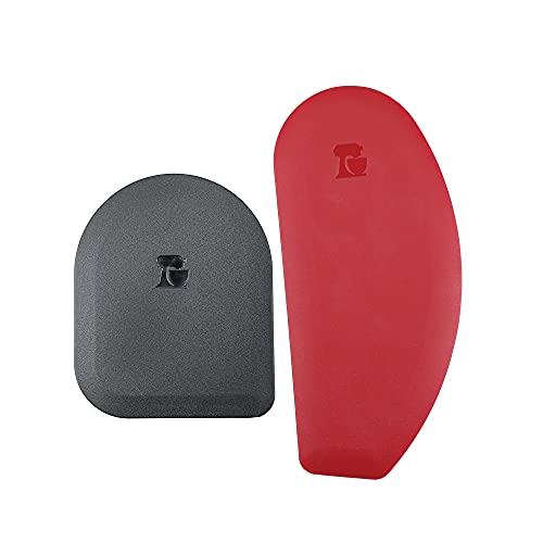 KitchenAid 2-Teiliges Teigschaber Set, Teigschneider Set für Schüsseln, Töpfe und Pfannen, Hitzebeständige Teigspachtel Silikon, Ergonomisches nahtloses Design, Silikon, Rot / Schwarz