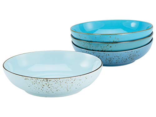 Creatable, 23432, Serie Nature Collection Aqua - Poke Bowl, 4-teiliges Geschirrset für 4 Personen, Bowl-Set aus Steinzeug, spülmaschinen- und mikrowellengeeignet, Qualitätsproduktion