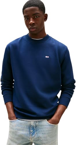 Tommy Jeans Herren TJM Reg Flag Crew Dm0dm20741 Pullover-Sweatshirt, Blue (Dark Night Navy), XL EU