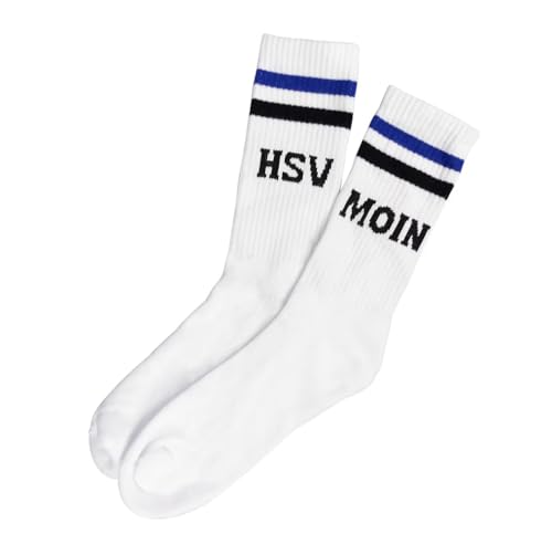 Hamburger SV HSV Sportsocken Socken Strümpfe 2er-Set ** Moin ** (DE/NL/SE/PL, Numerisch, 43, 46, Regular, Regular, Weiss)