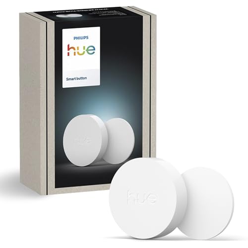 Philips Hue Smart Button für Hue Lichtsysteme, Smarter Dimmer zur Steuerung von Leuchten, kabelloser Lichtschalter ohne Installation, weiß, Neue Generation