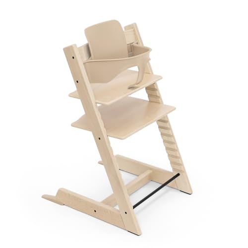 Stokke Tripp Trapp Hochstuhl, Natural - Inklusive Stuhl + Baby Set2 für Kinder von 6-36 Monaten - Verstellbar, ergonomisch & leicht zu reinigen