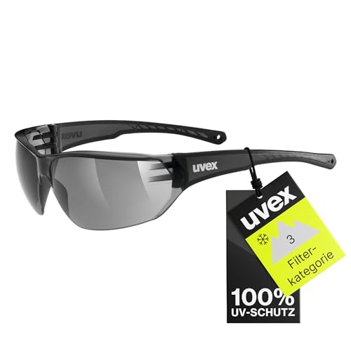 uvex sportstyle 204 - Sportbrille für Damen und Herren - 100% UVA-, B, C Schutz - druckfreier Sitz & perfekter Halt - smoke/smoke - one size