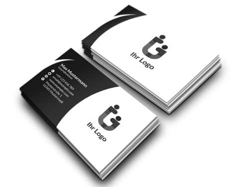 Visitenkarten personalisiert (85x55mm), Premium Papier, hochwertiger Druck, hohe Qualität, selbst gestalten für Business, Unternehmen, Startup & privat (Crescent)