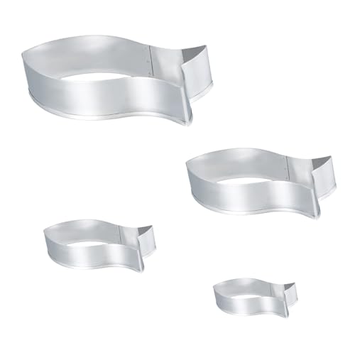 Nivofu, Fisch Keksausstecher Set, 4 Stück Ausstechformen, Edelstahl Plätzchenformen für Kekse-Perfekt für Kinder, Geburtstage, und Spaß Snacks - Leicht zu Reinigen und Wiederverwendbar