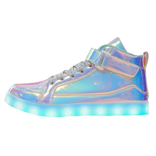 Sportschuhe mit LED, für Damen/Herren, Sneaker, modisch, leuchtend, Sport, Unisex, LED, High Top, für Damen und Herren, Sportschuhe, Blinklicht, Nachtclub, günstig, hell, 41 EU