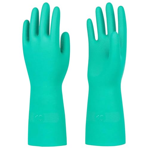Eiito Arbeitshandschuhe Chemie Handschuhe, Chemikalienschutzhandschuhe, Schutzhandschuhe Chemikalien, Säurefeste (Green, XL)