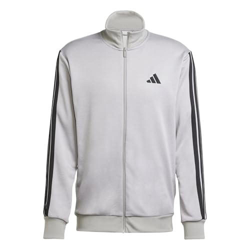 adidas Men's 3 STRIPES FRENCH TERRY TRACKSUITS, medium grey heather/mgh solid grey, XL