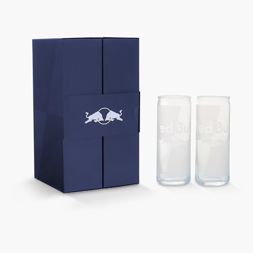 Red Bull Doppelpack Glas, Gläser im Dosen-Design, Merch Geschenkset (2x für 220 ml)