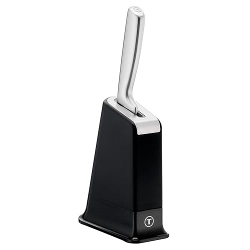 Tefal EverSharp Pro Kochmesser 20 cm mit selbstschärfendem Messerblock, patentierte Schärftechnologie, deutscher rostfreier Edelstahl, Schwarz, K297S204