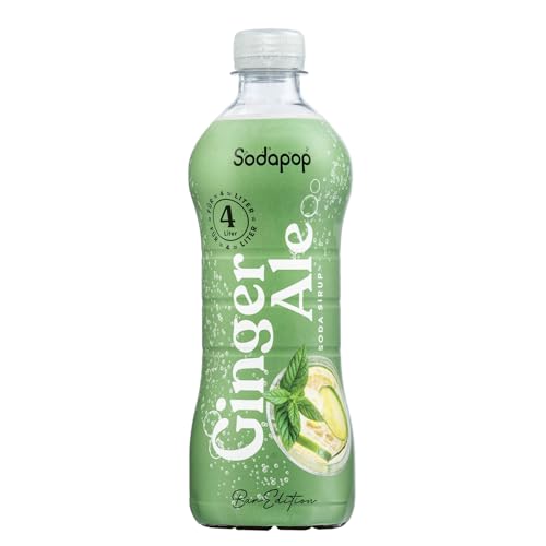 Sodapop Sirup Ginger Ale, Bar Edition, Getränkekonzentrat, kalorienarm, 1 Flasche ergibt 4 L Fertiggetränk, 500 ml