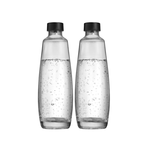 SodaStream 1L DUO Glasflasche | Spülmaschinenfest | Kompatibel für DUO und E-DUO | elegantes Design | 2er-Pack