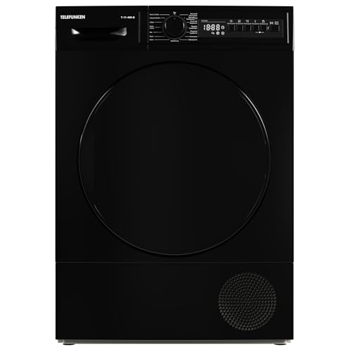 Telefunken T-11-400-B Kondenstrockner / 7kg Trockner mit 15 Programmen, Startzeitvorwahl, Knitterschutz & reversierenden Trommelbewegungen, schwarz