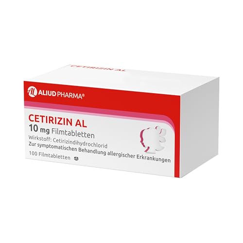 ALIUD PHARMA Cetirizin AL 10 mg, 100 Tabletten: Antiallergikum zur symptomatischen Behandlung bei allergischer Rhinitis
