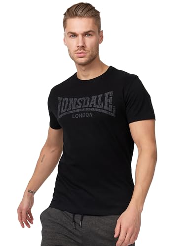 Lonsdale London Logo Kai Männer T-Shirt schwarz M 100% Baumwolle Streetwear