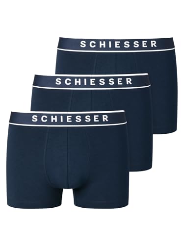 Schiesser Herren 3 PACK Boxershorts Bio Baumwolle Multipack - 95/5 Organic, dunkelblau_173983, 5/ M