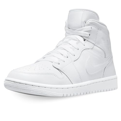 Nike Damen WMNS AIR Jordan 1 MID Sneaker, White/White-White, 42.5 EU