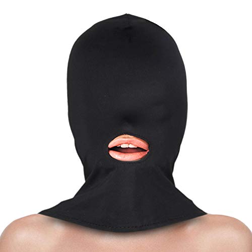 GOODS+GADGETS Erotische Gesichtsmaske Fetisch Maske BD-SM Kopfmaske Dunkelspiel Fetischmaske mit Mundöffnung