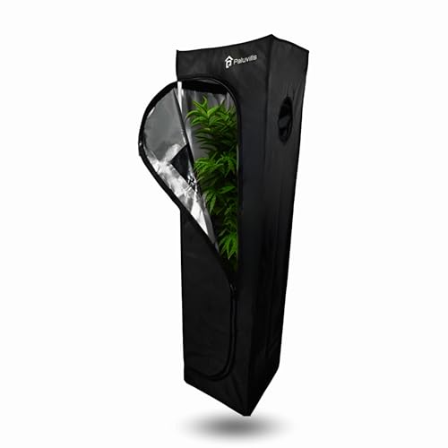 Paluvills Growzelt 40x40x160 cm mit Kabelmanagement, Sichtfenster, Metallgestänge, 1680D Stoff, Tasche für Grow Zubehör - Indoor Growbox - bestes Anzucht Gewächshaus für Pflanzen