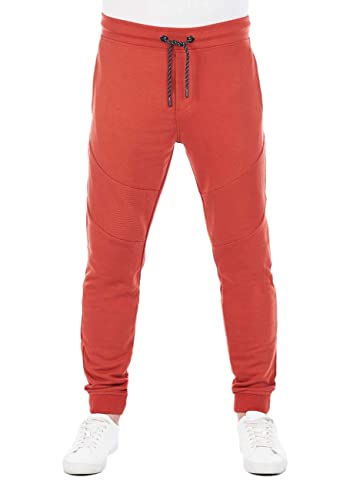 riverso Jogginghose Herren Baumwolle lang RIVVito Sweatpants Trainingshose Freizeithose Sporthose Jogger Biker, Größe:XL, Farbe:Rusty Ochre Red