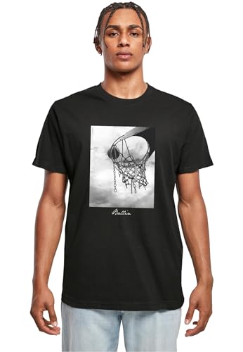 Mister Tee Herren T-Shirt Ballin 2.0 Tee, T-Shirt mit Fotoprint für Männer, Regular Fit, Streetwear, Black, L