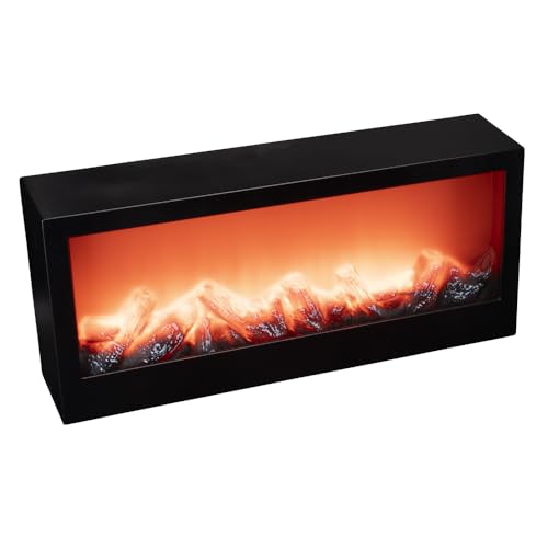 Ideen mit Herz LED-Kamin | Deko Kaminfeuer | elektrisch | batteriebetrieben | ohne Heizung | realistischer Feuer-/Flammen-Effekt | 45 x 10 x 20 cm | mit Timer-Funktion (6 Stunden AN | 18 Stunden AUS)