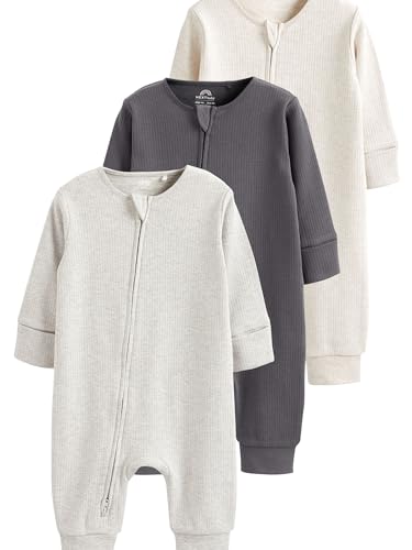 NEXT Baby 3er-Pack fußlose Baby-Schlafanzüge, 2-Wege-RV Neutral 68-74