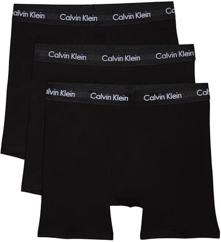 Calvin Klein Herren 3er Pack Boxershorts Briefs Boxer Brief Stretch, Schwarz (Black W. Black Wb), M