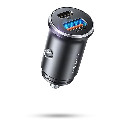 LISEN 54W Zigarettenanzünder USB C, PD&QC3.0 Auto Ladegerät KFZ, 12V USB Adapter Auto Zigarettenanzünder Steckdose für iPhone 17 Pro Max Air, Galaxy S25 Ultra, Xiaomi 15 und mehr