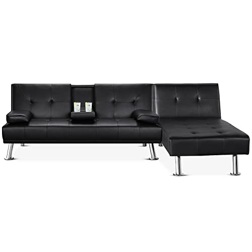 Yaheetech Sofaset Sofa Set 3-Sitzer 2-Sitzer Kunstledersofa Loungesofa Couch schwarz