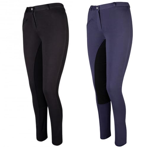 Pfiff 101434 Herren Reithose Vollbesatz Kunstleder Vollbesatzreithose, Schwarz, 52